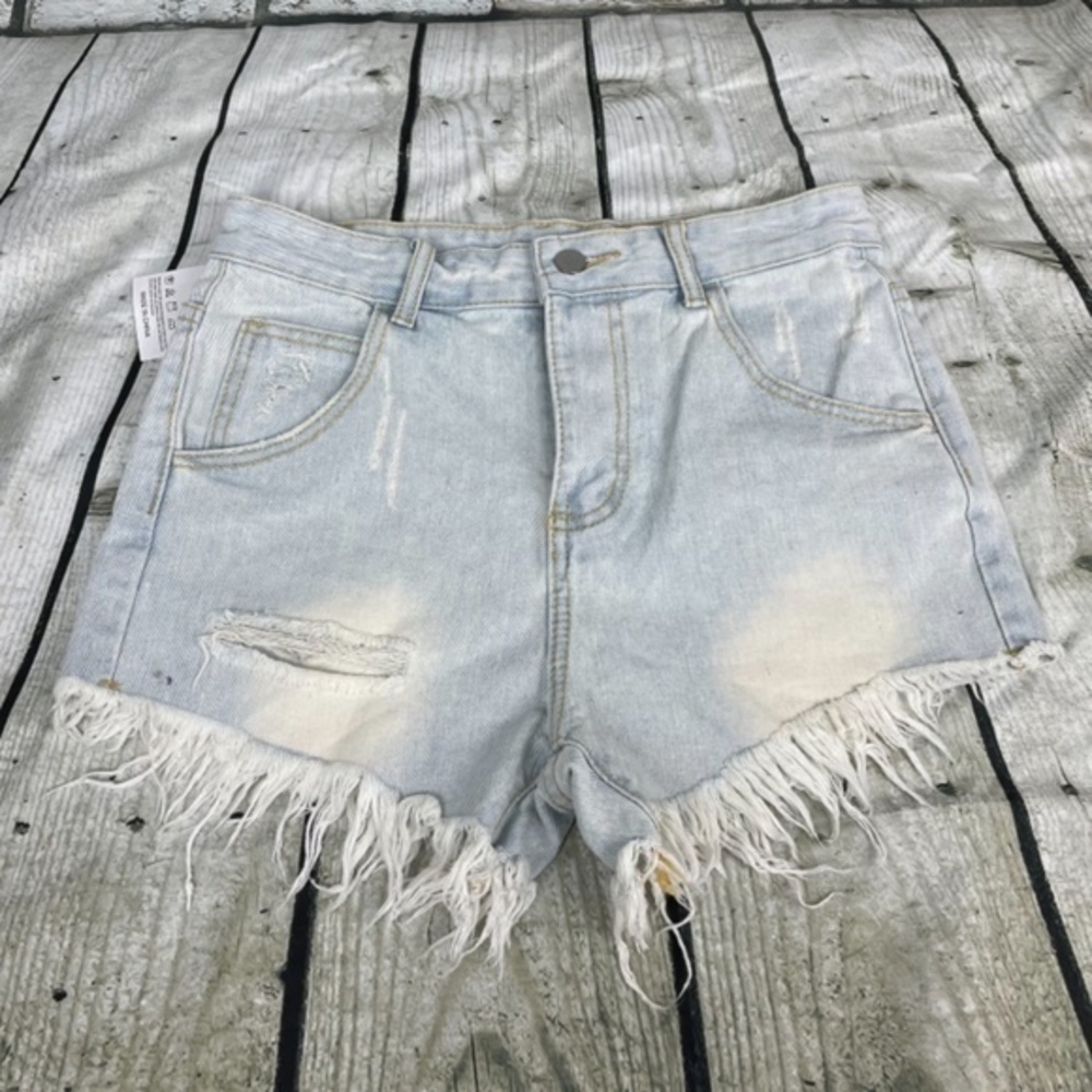 BELLE DE JOUR Light Blue Cutoff Shorts Medium - Picture 4 of 13